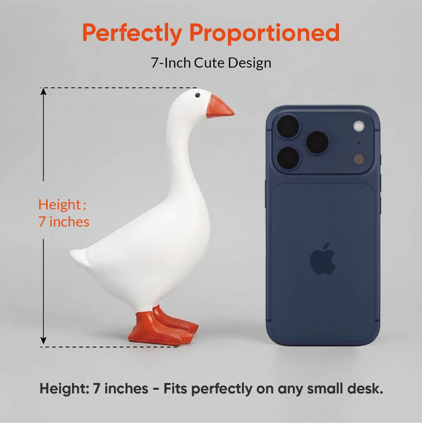 Desk Goose 7 inch, Mini Desktop Goose Statue Decor for Living Room Bedroom Bookshelf Coffe Table and Office Display