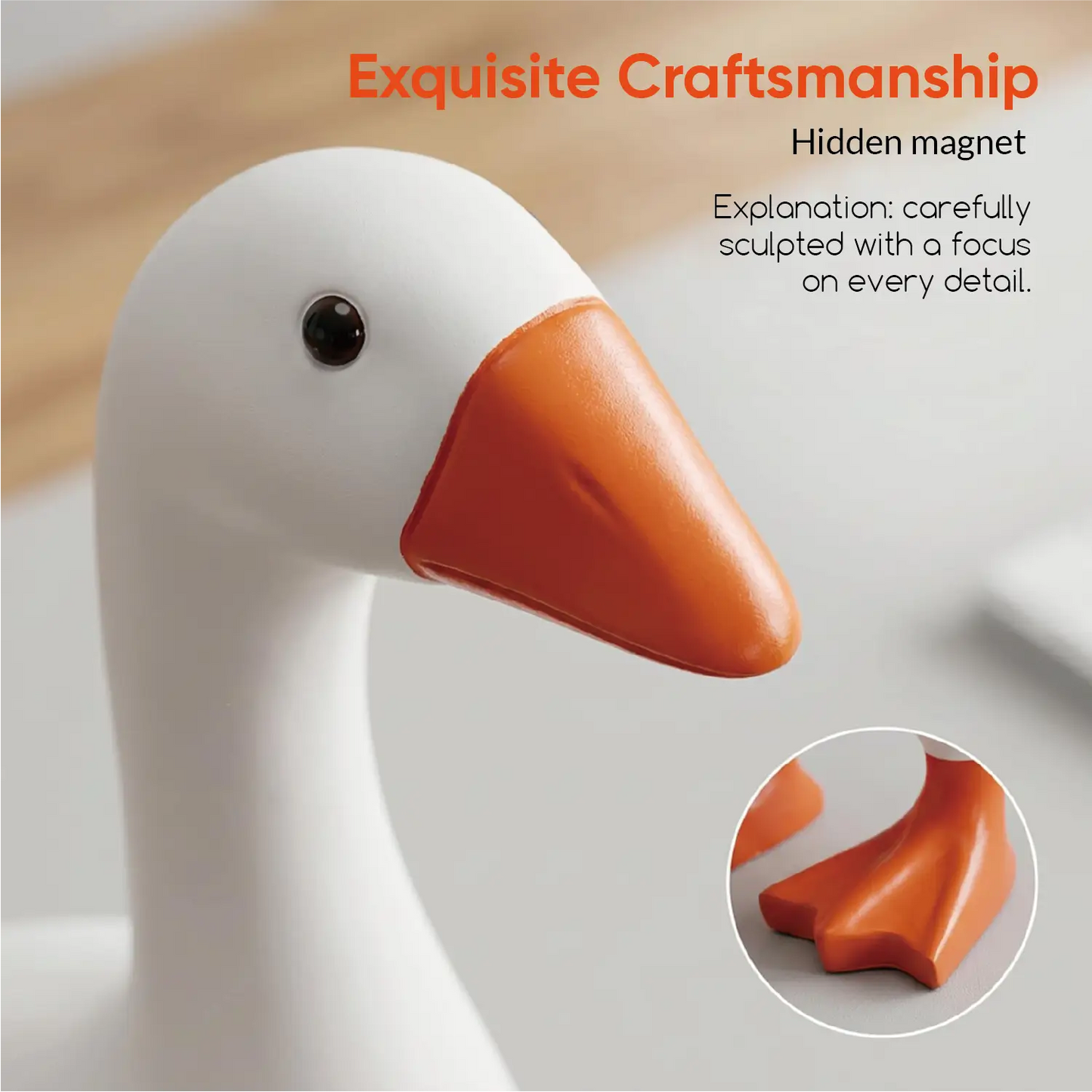 Desk Goose 7 inch, Mini Desktop Goose Statue Decor for Living Room Bedroom Bookshelf Coffe Table and Office Display
