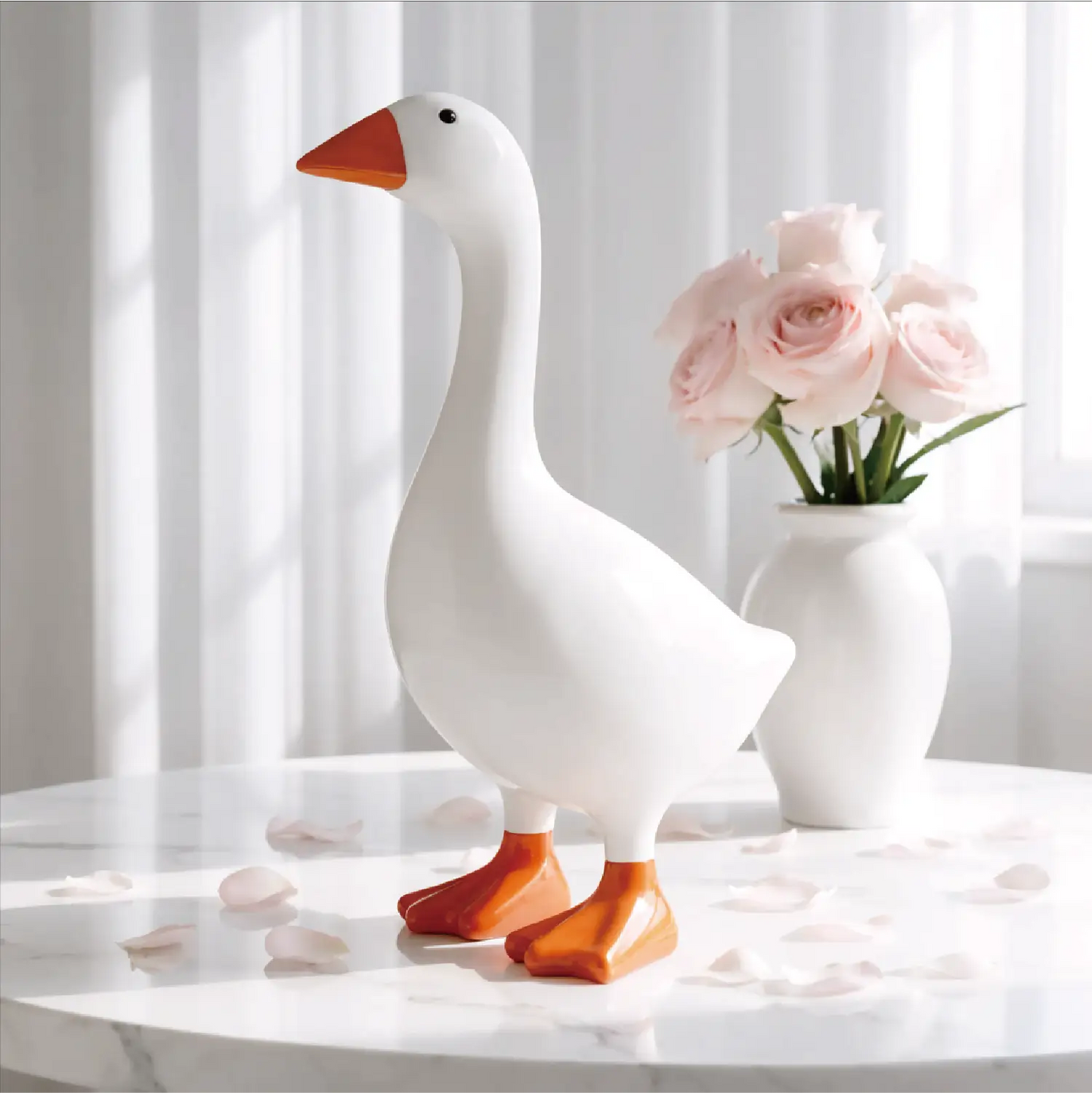 Desk Goose 7 inch, Mini Desktop Goose Statue Decor for Living Room Bedroom Bookshelf Coffe Table and Office Display