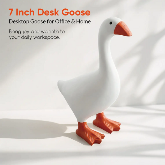 Desk Goose 7 inch, Mini Desktop Goose Statue Decor for Living Room Bedroom Bookshelf Coffe Table and Office Display